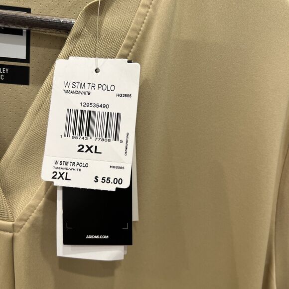 Adidas Shirt Women’s Short Sleeve Polo Sz XL Color Beige NWT - Picture 6 of 7